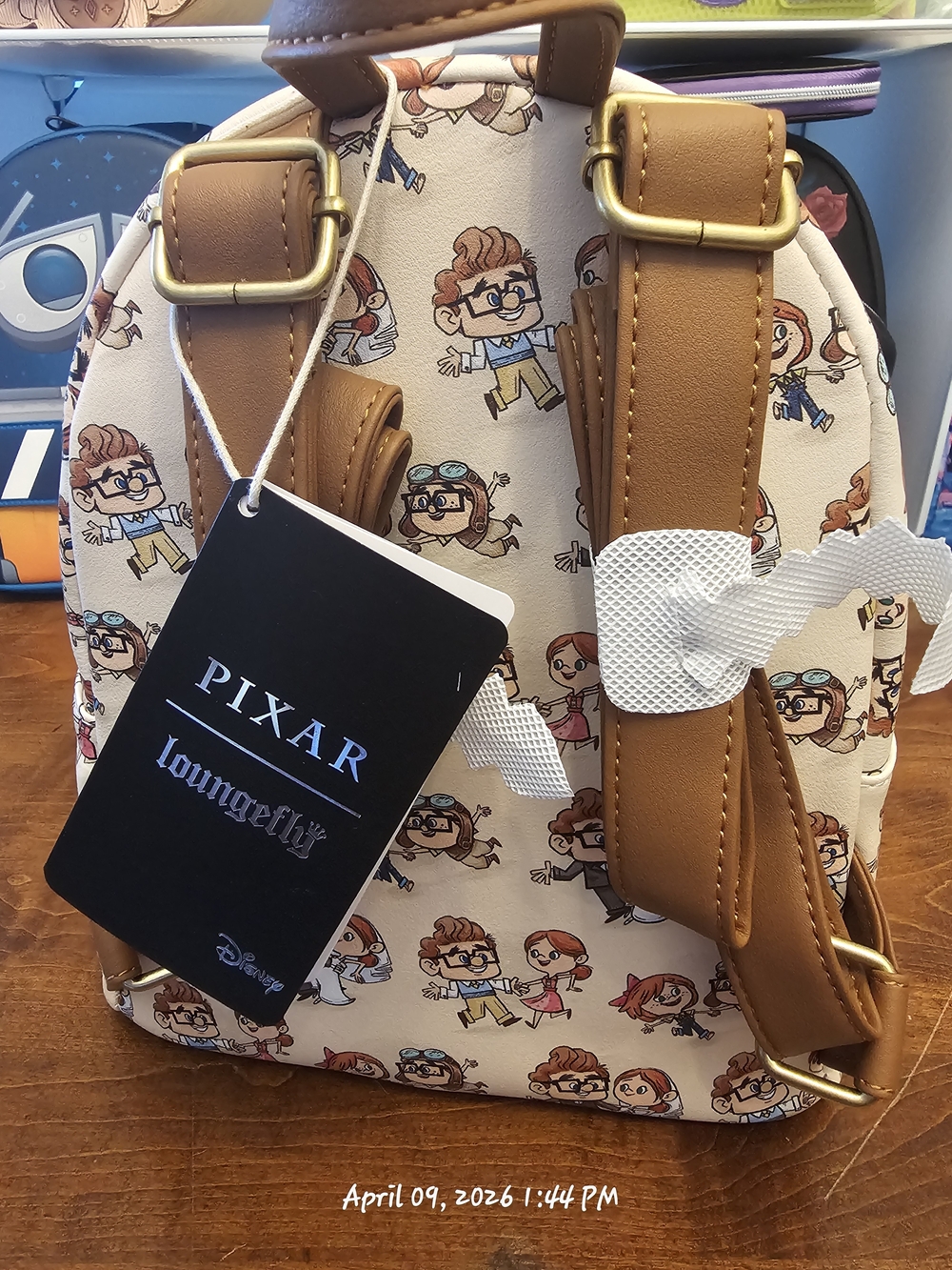 Loungefly Pixar Cream Kids Backpack with Colorful Character Print - Picture 2 of 2
